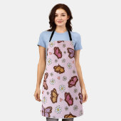 Tablier Papillon et fleurs motif sans couture (Porté)