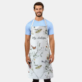 Tablier Papillon fleur sauvage personnalisé (Porté)