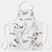 Tablier Papillon fleur sauvage personnalisé (Recto)
