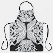 Tablier Papillon gris noir et blanc ailé Abstrait (Recto)