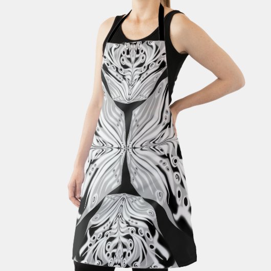 Tablier Papillon gris noir et blanc ailé Abstrait (Insitu)