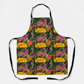 Tablier Papillon monarque sur marigold rose (Recto)