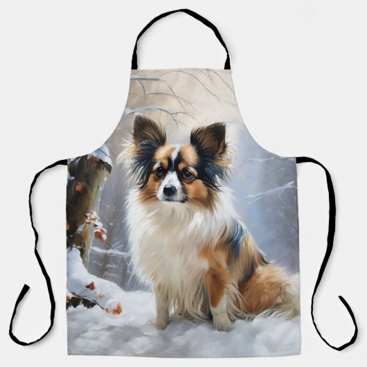 Tablier Papillon Noël enneigé Christmas (Recto)