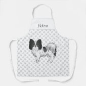 Tablier Papillon noir et blanc mignon chien avec texte per (Recto)