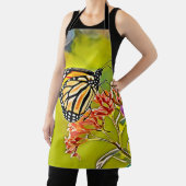Tablier Papillon orange sur la conception de fleurs roses (Insitu)