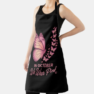 Tablier papillon rose poitrine octobre