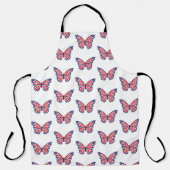 Tablier Papillon Rouge Blanc Et Patriotique (Recto)