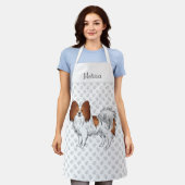 Tablier Papillon Rouge Et Blanc Cut Chien Avec Texte Perso (Porté)