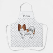 Tablier Papillon Rouge Et Blanc Cut Chien Avec Texte Perso (Recto)
