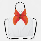 Tablier Papillon rouge orange avec votre nom (Recto)
