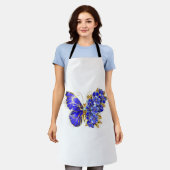 Tablier Papillon saphir à fleurs (Porté)