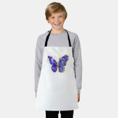 Tablier Papillon saphir à fleurs (Porté)
