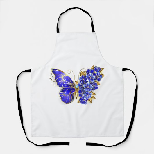 Tablier Papillon Saphir Fleur (Recto)