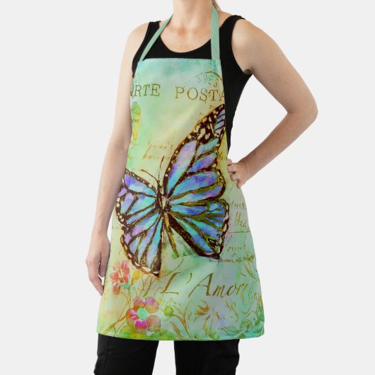 Tablier papillon turquoise et violet (Insitu)
