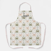 Tablier Papillon Vert Menthe Rose Pâle (Recto)