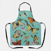 Tablier Papillon vintage et peinture papillon, Turquoise (Recto)