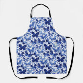 Tablier Papillons Aquarelle Indigo Blue (Recto)