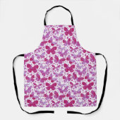 Tablier Papillons Aquarelle Magenta Rose (Recto)