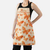 Tablier Papillons aquarelle orange  (Insitu)