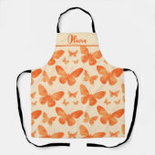 Tablier Papillons aquarelle orange  (Recto)