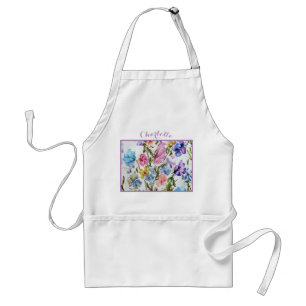 Tablier Papillons Capricieux à l'Aquarelle Monogramme