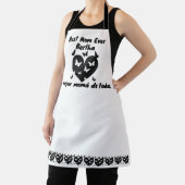 Tablier Papillons & Coeur Nom personnalisé, Blanc bilingue (Insitu)