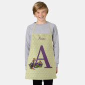 Tablier Papillons de chiot Monogramme Initiale A Personnal (Porté)