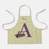 Tablier Papillons de chiot Monogramme Initiale A Personnal (Recto)