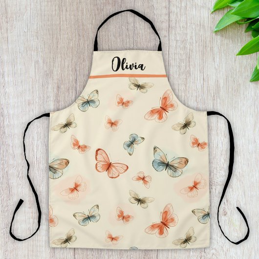 Tablier Papillons de style d'art linéaire