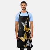 Tablier Papillons d'or et de blanc (Porté)