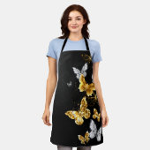 Tablier Papillons d'or et de blanc (Porté)