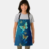 Tablier Papillons d'or sur un Arrière - plan bleu (Insitu)