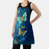 Tablier Papillons d'or sur un Arrière - plan bleu (Insitu)
