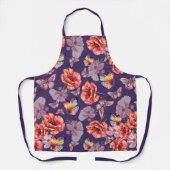 Tablier Papillons et fleurs de pavot (Recto)