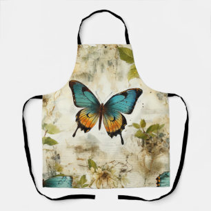 Tablier Papillons et fleurs vintage colorés