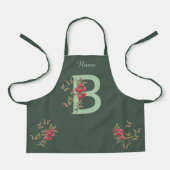 Tablier Papillons Fleur Monogramme Initiale B Personnalisé (Recto)