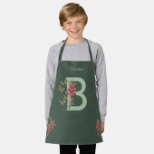Tablier Papillons Fleur Monogramme Initiale B Personnalisé (Porté)