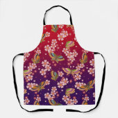 Tablier Papillons japonais au milieu du rouge de la douche (Recto)