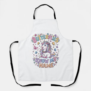 Tablier Papillons Licorne Connaissent Mon Nom Charmant Art