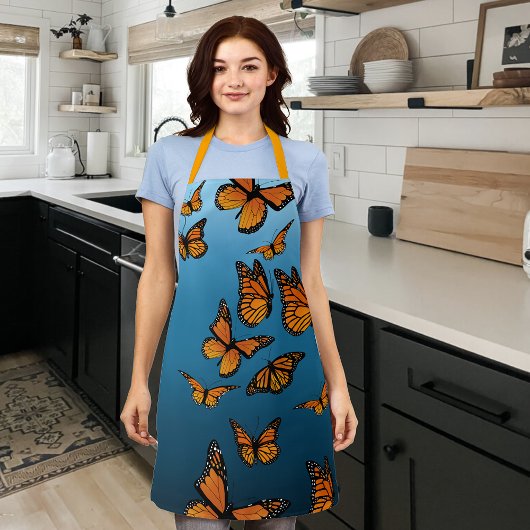 Tablier Papillons Monarch Ombre Bleu