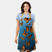 Tablier Papillons Monarch Ombre Bleu (Porté)