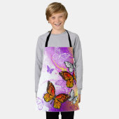 Tablier Papillons Monarque sur Arrière - plan pourpre (Porté)