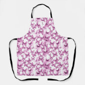 Tablier Papillons rose Moderne Élégant Monogramme Personna (Recto)