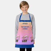 Tablier Papillons Unicorne Fleurs mignonnes Personnalisées (Porté)