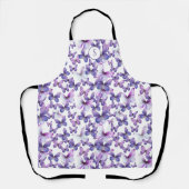 Tablier Papillons Violets Élégance Moderne Monogramme Pers (Recto)