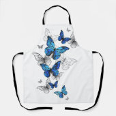 Tablier Papillons volants bleus Morpho (Recto)