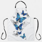 Tablier Papillons volants bleus Morpho (Recto)
