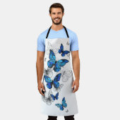 Tablier Papillons volants bleus Morpho (Porté)