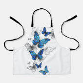 Tablier Papillons volants bleus Morpho (Recto)