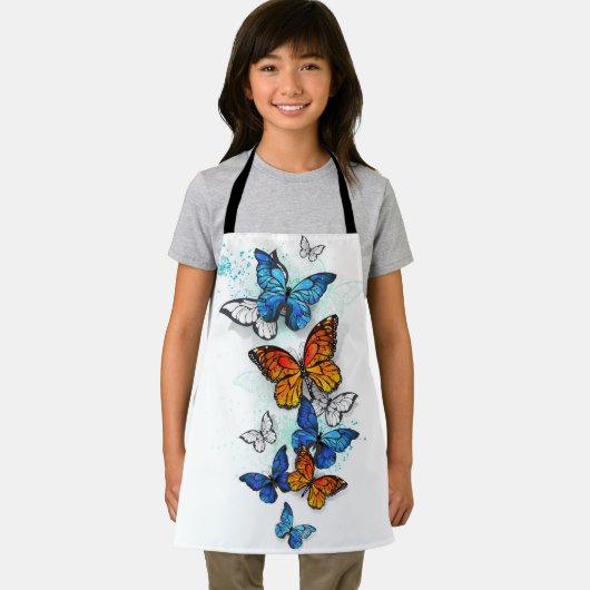 Tablier Papillons volants Morpho et Monarch (Insitu)